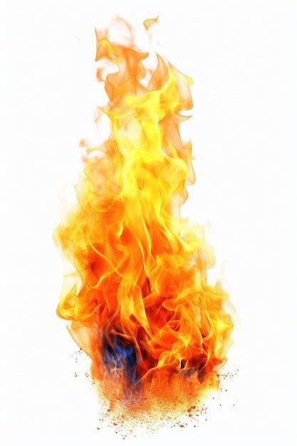 Premium AI Image | realistic fire in white background