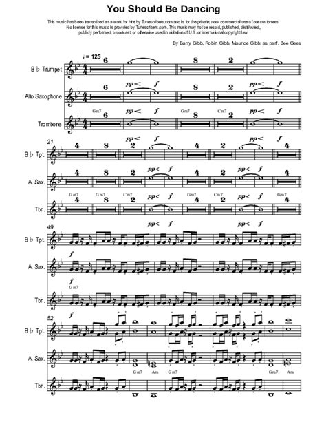 Tunescribers | You Should Be Dancing | Sheet Music