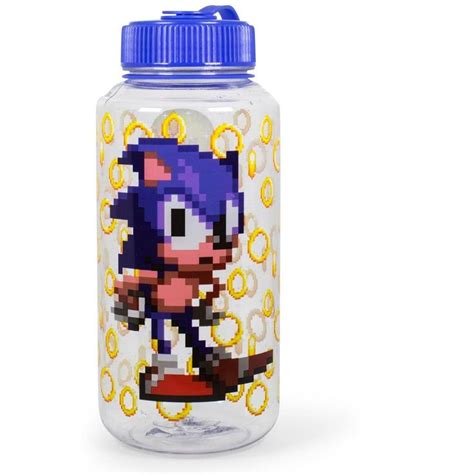 Just Funky Sonic The Hedgehog Gold Rings Plastic Water Bottle Holds