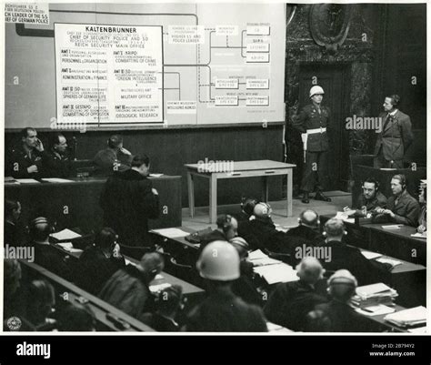 German Nazi SS officer Otto Ohlendorf at Nuremberg Trials 1945 Stock ...