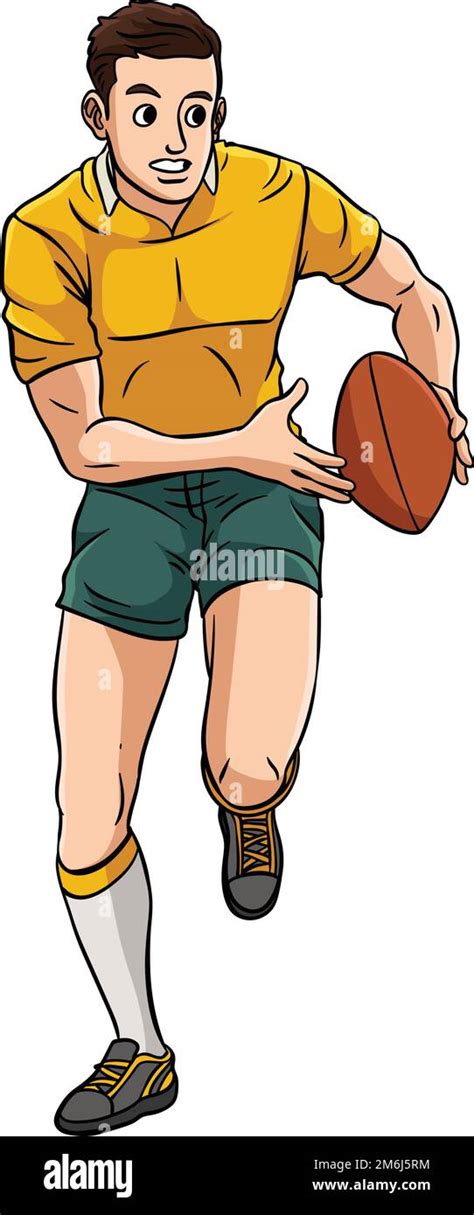 Rugby Sports Cartoon Colored Clipart Illustration Stock Vector Image ...