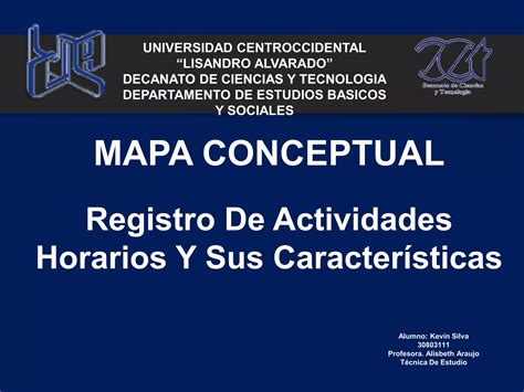 Mapa Conceptual Registro De Actividades Horarios Y Sus