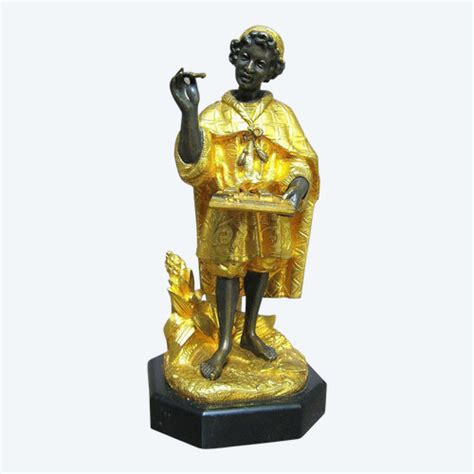 Pyrogène En Bronze XIXe Petit Maure Marchand Antikeo