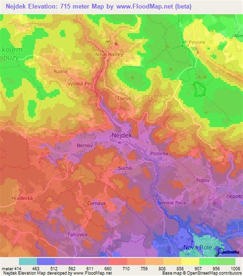 Elevation Of Nejdek Czech Republic Elevation Map Topography Contour