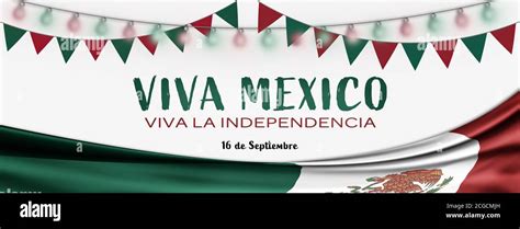 Mexican National Holiday Mexican Flag Background With National Colors