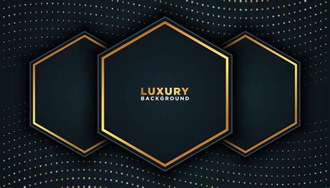 Black Luxury Background with Gold Dots and Hexagons 834429 Vector Art ...