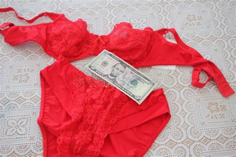 Red Lingerie And Five Dollar Bill Stock Image Image Of Business Glamour 316239117