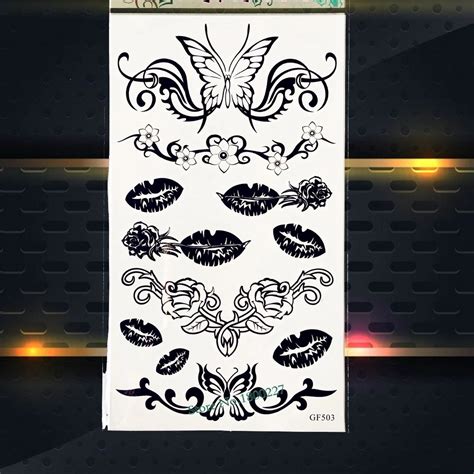 Buy New Designer Waterproof Temporary Tattoo Sticker Black Fake Flash Tattoos