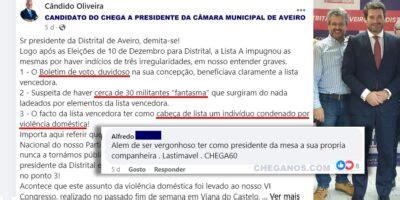 Presidente do Chega Aveiro acusado de ser condenado por violência