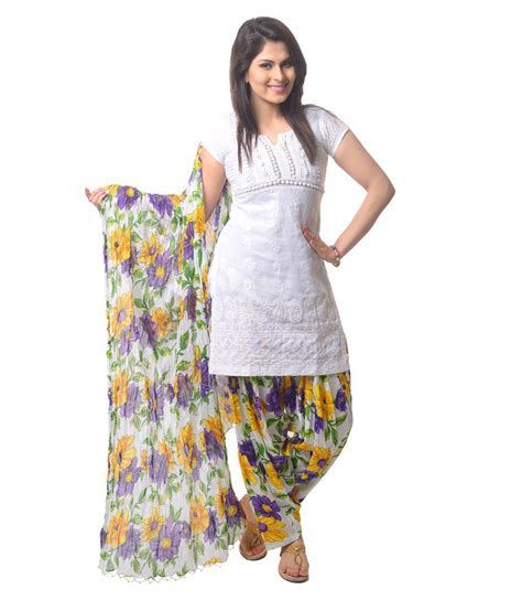 Stri Purple And Yellow Cotton Printed Patiala Salwar And Dupatta Set