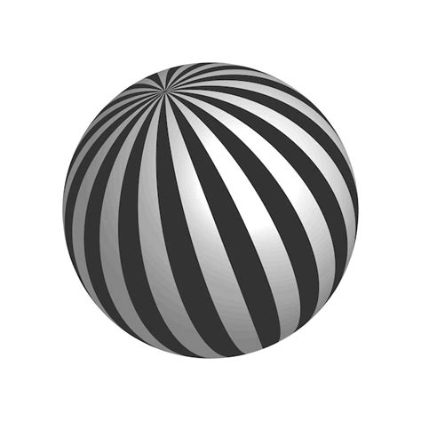 Premium Vector 3d Ball Clipart Striped Sphere Ball Illustration