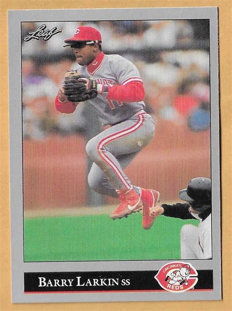 Barry Larkin Cincinnati Reds Leaf Nm Mt Ebay