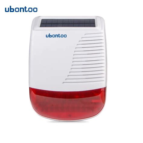 Ubontoo 433mhz Outdoor Wireless Strobe Siren Solar Powered Red Flash