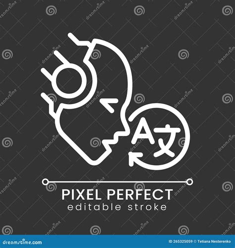 Ai Vertaalt Pixel Perfect Wit Lineair Pictogram Voor Donker Thema