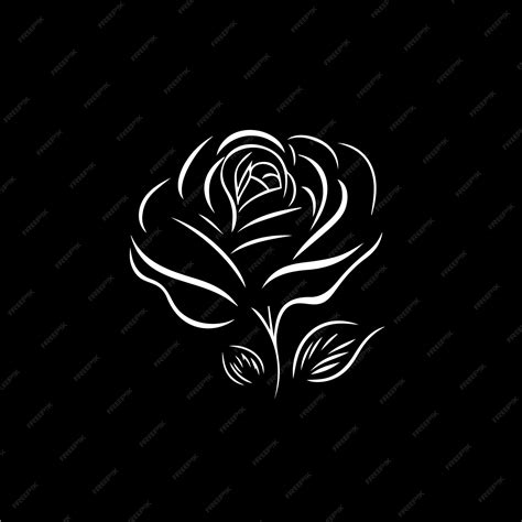 Premium Vector Rose Flower Logo Template White Icon Of Blossom Rose