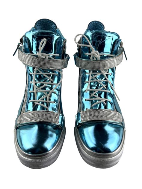 Tênis Giuseppe Zanotti Crystal Azul Metálico Original Etiqueta Única