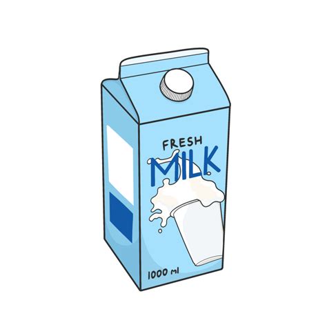 Milk Box Carton Sticker Illustration 45647402 Png