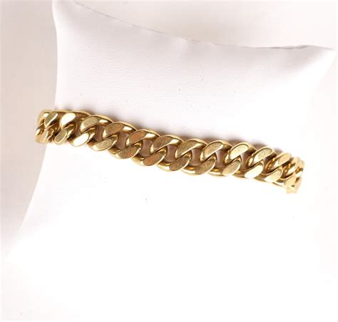 Bracelet Maille Gourmette En Or Jaune 18 K 750 Oo Poids Brut 60 5