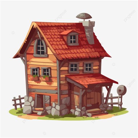 Barnhouse Clipart Cute Cartoon Wooden House Vector Barnhouse Clipart