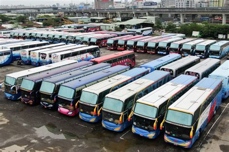 遊覽車業受疫情衝擊 停滿停車場 圖