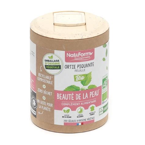 Nat et Form Ecoresponsable ortie piquante feuille bio gélules Peau saine