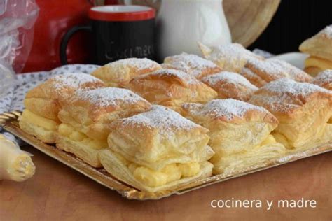 Miguelitos De Hojaldre Rellenos De Crema Recetas F Ciles Reunidas