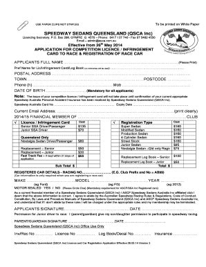 Fillable Online Qsca To Open The Application Form Licence To Race