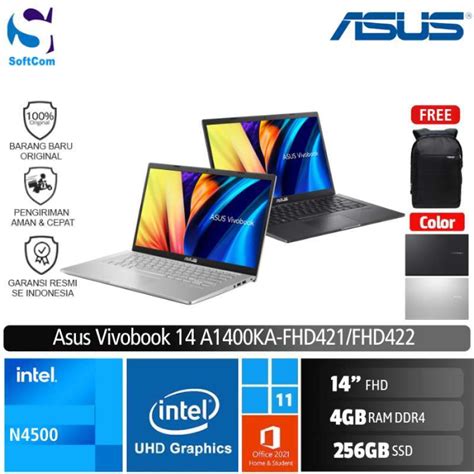 Promo Asus Vivobook 14 A1400ka Fhd421 Fhd422 Notebook Intel N45004gb