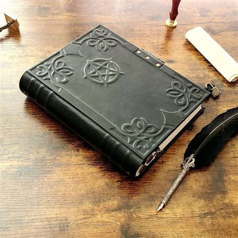 Natural Leather Grimoire Spellbook Bookofshadows Natural Leather