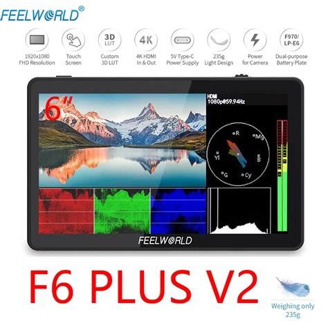 Monitor De Campo DSLR Feelworld F6 Plus V2 C Mera De 6 Tela Sens Vel Ao