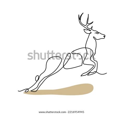 Jumping Deer Abstract Simple Continuous Line Stock Vector Royalty Free 2216954945 Shutterstock