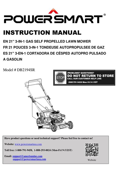 Powersmart Db2194sr Instruction Manual Pdf Download Manualslib