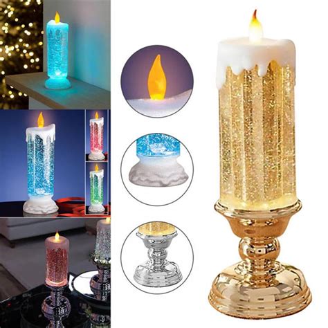 Christmas Snow Globe Candle Lighted Flameless Candles Led Light