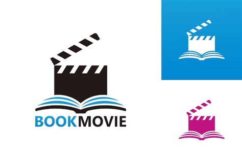 Livro Filme Logotipo Modelo De Design Vetorial Emblema Conceito De