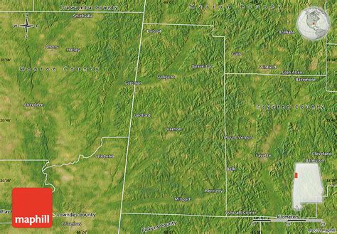 Satellite Map of Lamar County