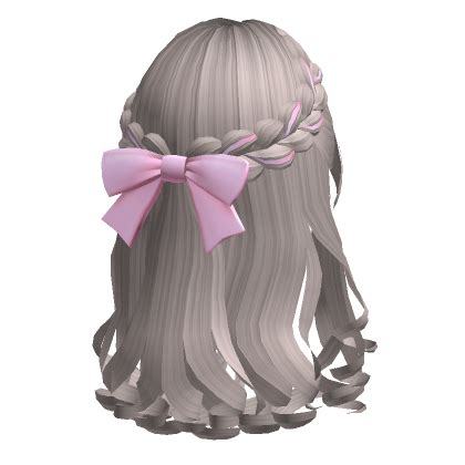 Curly Soft Braided Hair With Bow In Ash Roblox Item Rolimon S