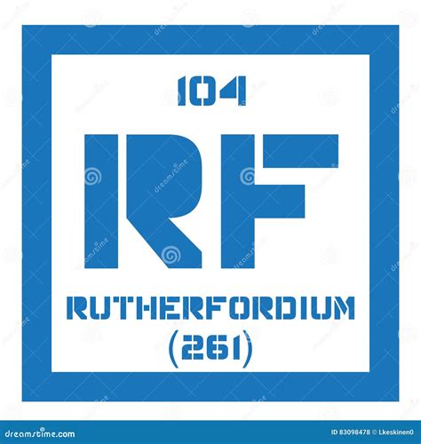 Rutherfordium Chemical Element Stock Vector - Illustration of school ...