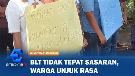 Blt Tidak Tepat Sasaran Warga Unjuk Rasa Youtube