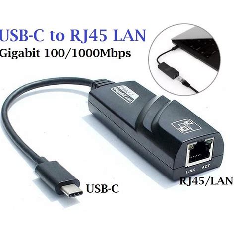 Jual Usb Type C To Rj45 Lan Ethernet 1001000 Mbps Adapter Gigabit Shopee Indonesia