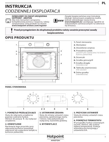 Hotpoint Ariston Fa C Ix Ha Setup And User Guide Manualzz