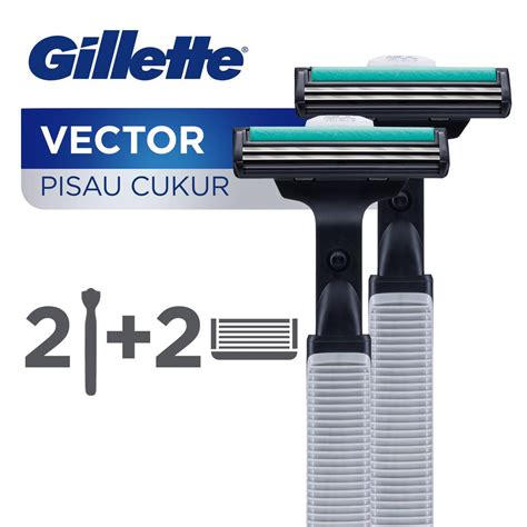 Jual Gillette Alat Cukur Vector Pisau Cukur Paket Isi 2 Shopee Indonesia