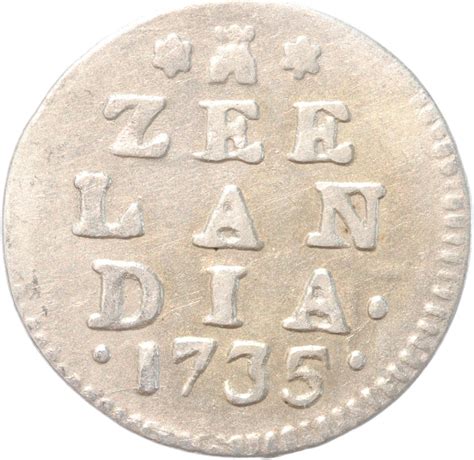 Zeeland Dubbele Wapenstuiver 1735 Theo Peters Numismatiek Filatelie