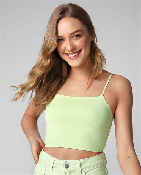 Riachuelo Regata Cropped Microfibra Verde Pool Basics By Riachuelo