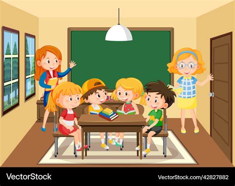teacher  students  classroom clipart