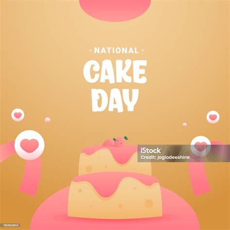 Happy Cake Day Design Background For Greeting Moment Stock Illustration