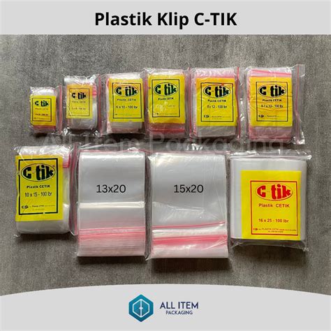 Jual Kantong Plastik Klip Ctik Ziplock Bening C Tik Zipper Clip Cetik