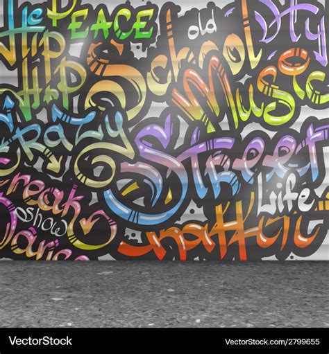 Graffiti wall background Royalty Free Vector Image