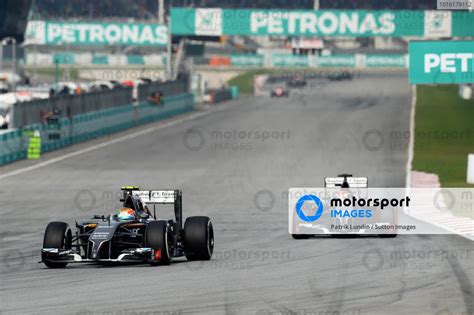 Esteban Gutierrez Mex Sauber C Leads Adrian Sutil Ger Sauber C