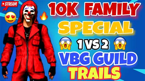 Free Fire Live Telugu 10k Special Guild Trails 1 VS 2 Live Telugu