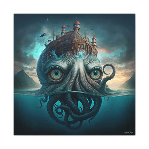 Kraken Surrealism Art Canvas Gallery Wrap Premium - Etsy